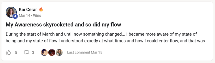 Kai: awareness skyrocketed and so did flow