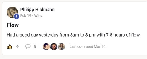 Philipp: 7-8 hours of flow, 8am to 8pm